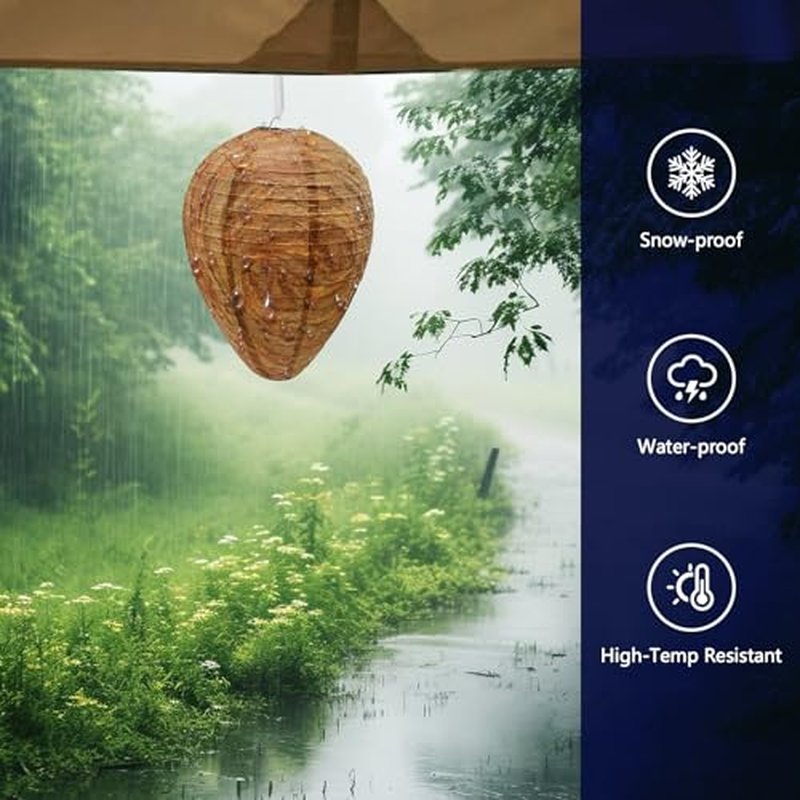 4 Pack Fake Wasp Nests - Waterproof Outdoor Decor