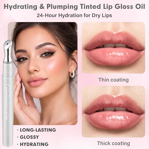 Hydrating Lip Oil with Jojoba & Shea Butter – 2 Pack