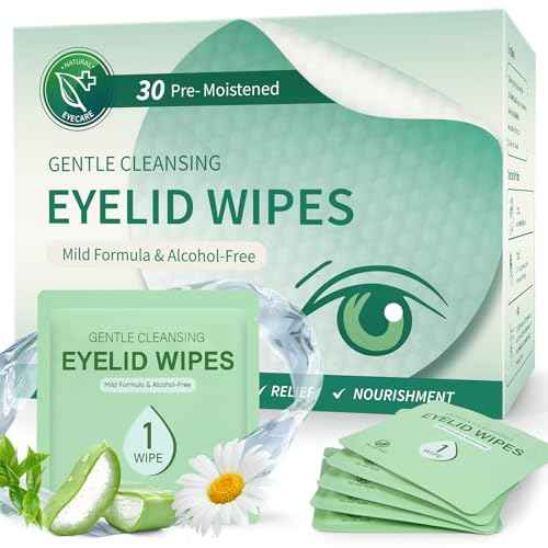 Eyelid and Lash Cleansing Wipes ? Hypoallergenic Tea Tree Oil Eye Wipes for Dry Eyes, Blepharitis & Sensitive Skin ? Pre-Moistened, Individually Wrapped Pads for Daily Eye Care ? 30 Count