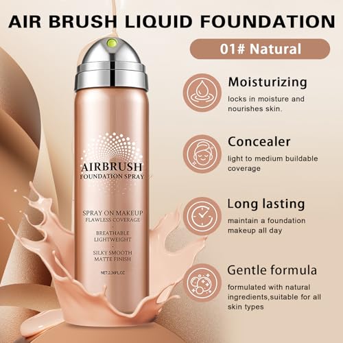 Air Brush Makeup Foundation and Primer for Face (01 Natural)