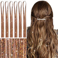 WENNALIFE 48 Inch Golden Brown Fairy Hair Tinsel Kit - 6 Pack, 1200 Strands, Heat-Resistant Glitter Extensions for Girls and Events