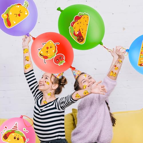 Taco Party Favors 72-Piece Set - Balloons & Tattoos