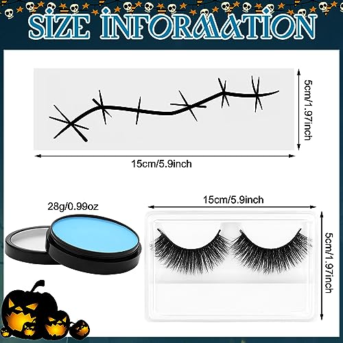 Halloween Costume Makeup Kit with Tattoos, Face Paint & Eyelashes