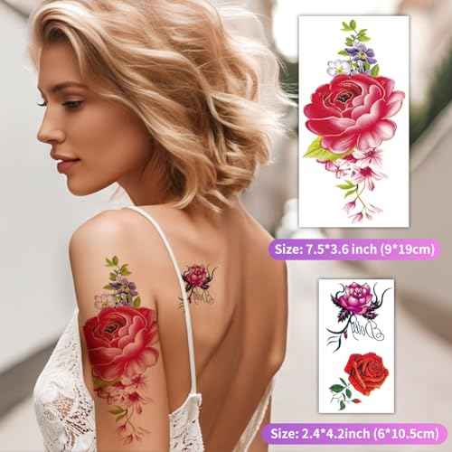 72 Sheets Temporary Tattoos Adult - 12 Sheets Half Arm Fake Tattoos, 60Sheets Tiny Small Tattoos Stickers Realistic, Including Butterflies, Flowers, and Animals Temporary Tattoos Adults and Women