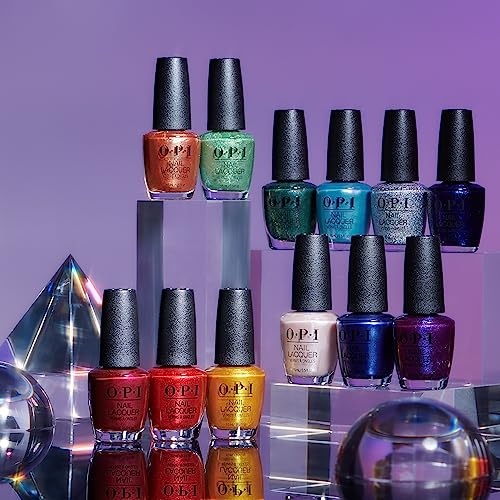 OPI Nail Lacquer, Opaque & Dark Pearl Finish Blue Nail Polish, Up to 7 Days of Wear, Chip Resistant & Fast Drying, Fall 2023 Collection, Big Zodiac Energy, Aquarius Renegade, 0.5 fl oz