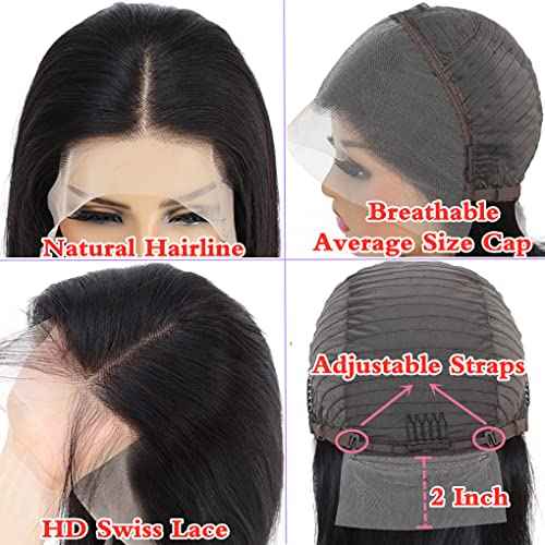 Short Bob Wig Human Hair 13x4 Frontal Bob Wigs 180% Density Glueless Wigs Pre Plucked for Black Women (12 inch)