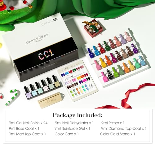 CANNI 30Pcs Hema-Free Gel Nail Polish Set - 9ml LED Soak Off Kit