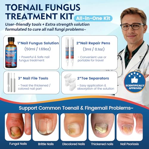 Kakalsa Extra Strength Toenail Fungus Treatment Kit with 25% Undecylenic Acid & Nail Repair Pens