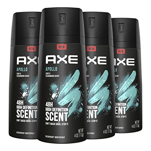 AXE Apollo Body Spray Deodorant for Men, 4 oz (4-Pack)