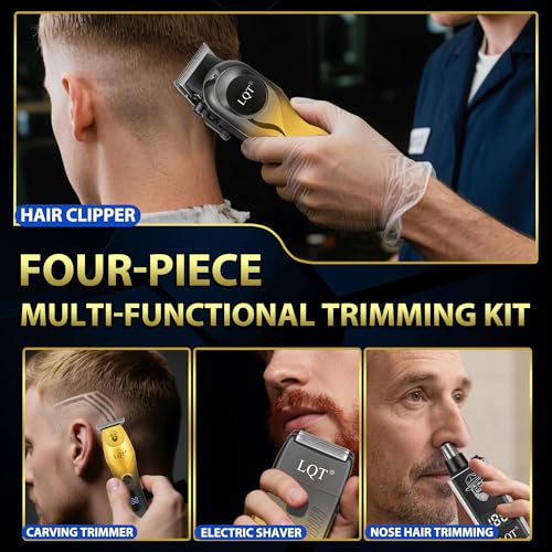 Hair Clippers for Men LED Display Cordless Clippers Set Professional Electric Beard and Mustache Trimmer for Men Foil Shaver Nose and Ear Hair Trimmer Men's Birthday Valentine's Day Gifts
