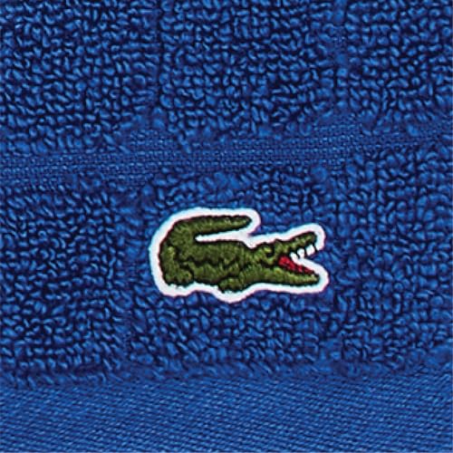 Lacoste Croc Scale 100% Cotton Towels ? Highly Absorbent & Quick Drying, Premium Super Soft Bath Towel, Bathroom Essential, Gift for All Occasions, Machine Washable, Surf Blue, 13" x 13" Wash Cloth