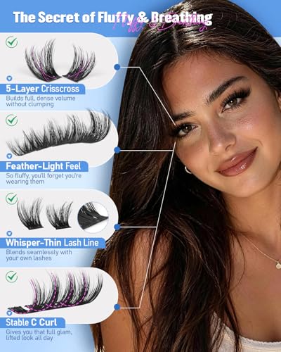 Wispy Lash Clusters Kit - 144pcs C Curl Volume Eyelashes