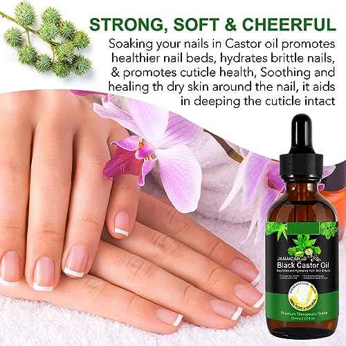 Jamaican Black Castor Oil One Single Ingredient 100% Pure Cold Pressed Castor Oil,Stimulate Thicker Fuller Hair Eyelashes Eyebrows Growth Serum,Scalp Face Body Skin Nail Moisturizer for Unisex