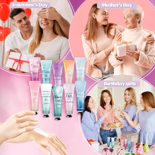 Leelosp 60 Pack Employee Appreciation Team Gift Bulk Travel Size Hand Cream Inspirational Natural Fragrance Hand Lotion Winter Thank You Gift for Women Teacher Nurse Coworker Staff Baby Shower