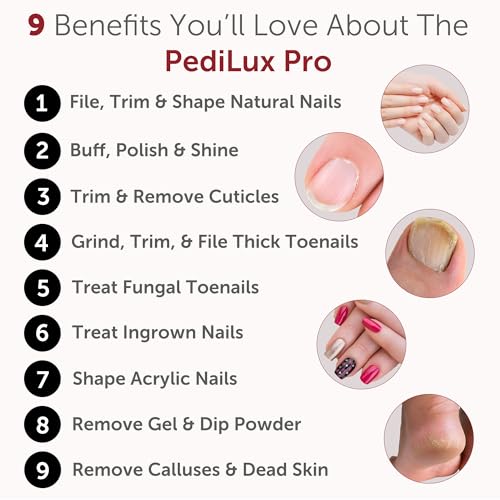 PediLux Pro Electric Manicure Pedicure Kit - Cordless Nail Drill Set