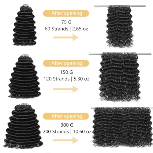Feather Crochet Hair 16 Inch Human Hair Extensions Ocean Wave