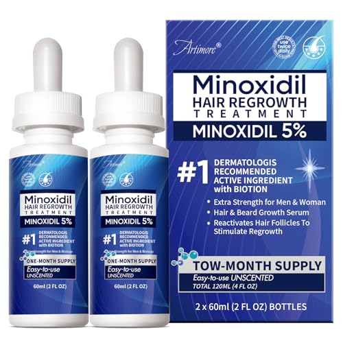 5% Minoxidil Hair Growth Serum with Biotin - Extra Strength for Men & Women