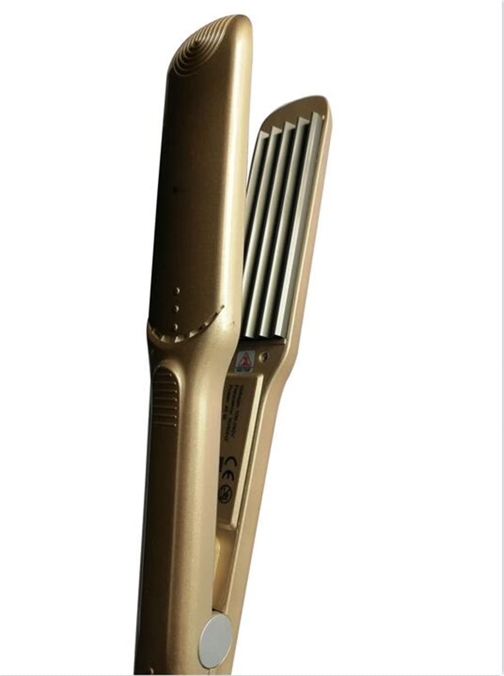 Hair Crimper Crimping Iron Professional 1.5 inch Plate Crimper Hair Tool Corrugation Curler Titanium Flat Iron Adjustable Temperature Corn Perm Corrugated Curler Gold