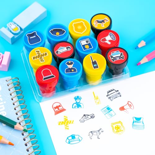 Police Party Favors Set - 36 Piece with Stamps & Tattoos