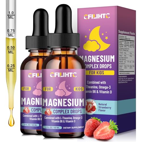 Kids Magnesium Glycinate Liquid Drops with L-Theanine & Omega-3