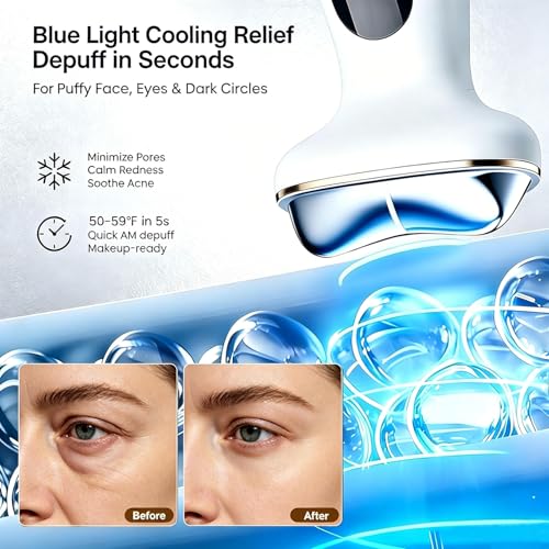 Hot Cold Gua Sha Facial Massager with 7 LED Red Light