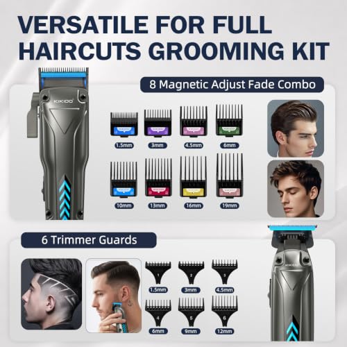 KIKIDO Professional Hair Clippers & Trimmer Set with Battery