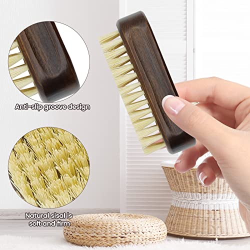 Natural Sisal Wooden Nail Brush Set for Deep Cleaning Fingernails