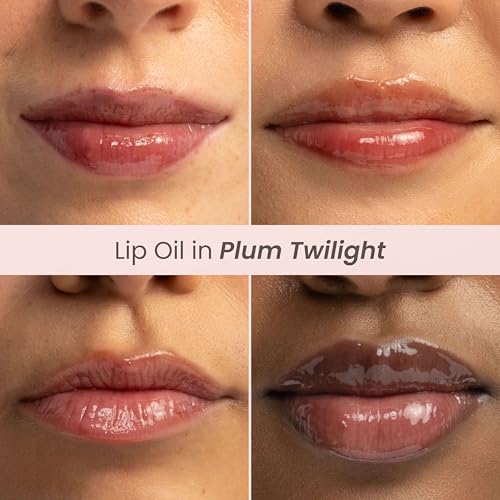 Burt's Bees Plum Twilight Lip Oil – Instant Hydration, High Shine, Non-Sticky (0.15 oz)