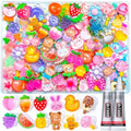 100PCS Flatback Resin Charms Kit with Glue for Crafts