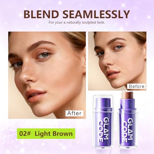 Cream Bronzer Stick for Face & Body - Contouring & Sculpting Makeup, Light to Light-Medium Skin, Vegan & Cruelty-Free