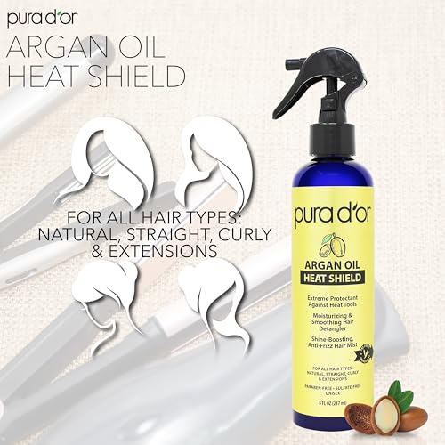 PURA D'OR Argan Oil Heat Protectant Spray 8oz