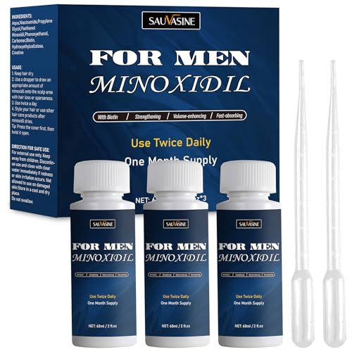 5% Minoxidil Hair Growth Serum for Men & Women - 3 Bottles