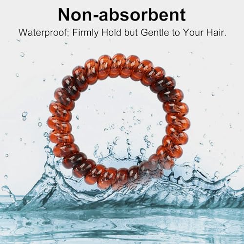 JessLab Spiral Hair Ties - 10-Pack Assorted No-Damage Ponytail Holders, Variation #28