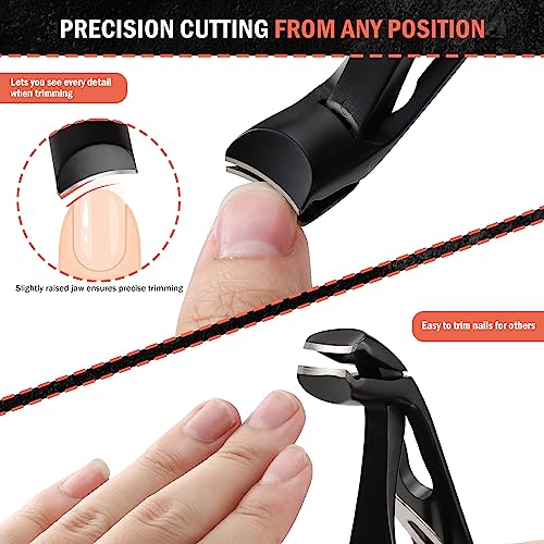BEZOX Nail Clippers with Catcher for Seniors for Thick Nails, Fingernail and Toenail Clippers