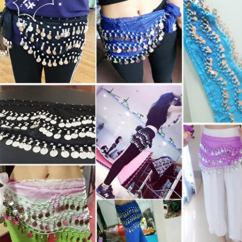 Gold Coin Belly Dance Hip Scarf Belt – 128 Coins Black