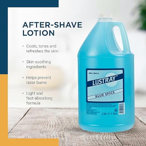 Clubman Lustray Blue Spice After Shave Lotion ? Refreshing & Cooling Aftershave for Men, Soothing Barber Formula, 1 Gallon, 3.8L