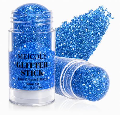MEICOLY Jumbo Blue Glitter Stick - 4th of July Makeup 1.23 OZ