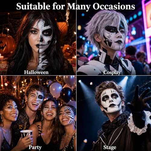 3-Pack White Face Paint Tube Kit, 0.7 fl oz Each