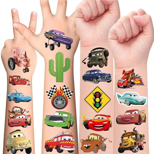 58 Racing Car Temporary Tattoos for Kids - Party Favors