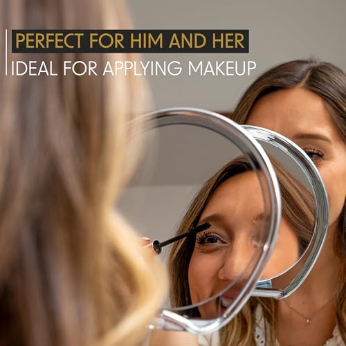 Luxo Shaving Mirror, Shower Mirror with a Razor Holder for Shaving with Powerful Suction Cup - Shatterproof Anti Fog Mirror for Shower (Chrome)