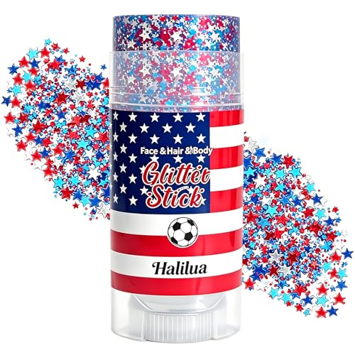 Red White Blue Glitter Stick - Waterproof Face Body Sparkle