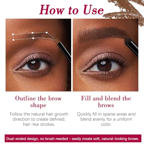 Maksure 2-in-1 Waterproof Eyebrow Pencil & Powder for Natural & Defined Brows