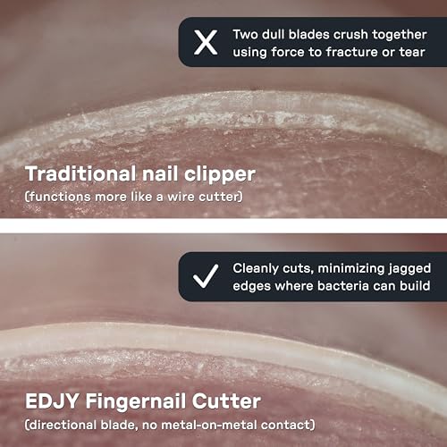 EDJY Precision Stainless Steel Fingernail Cutter - Ergonomic & Durable