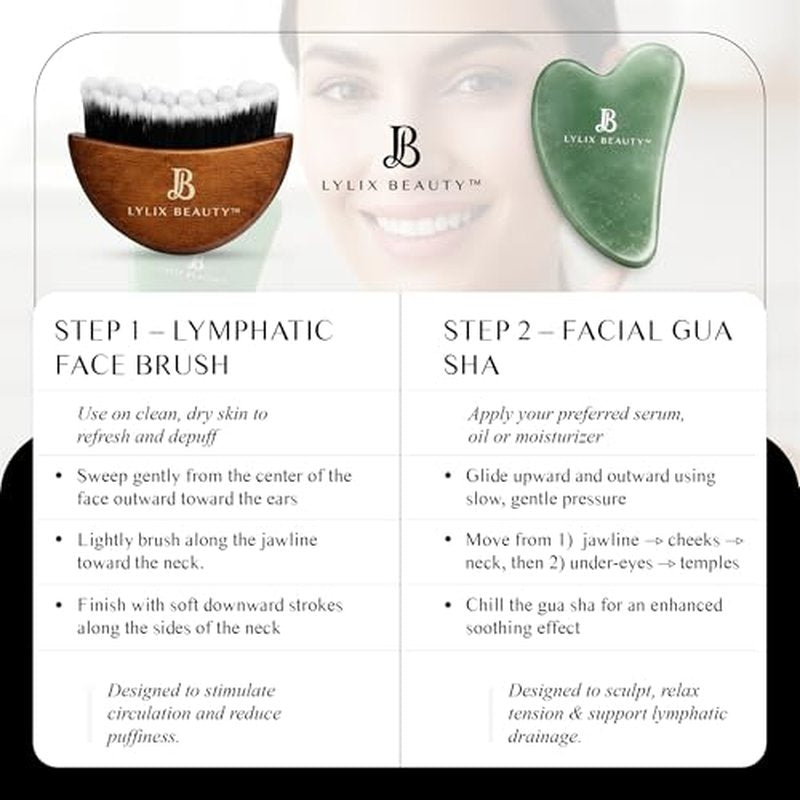 Lymphatic Contour Face Brush & Jade Gua Sha Set