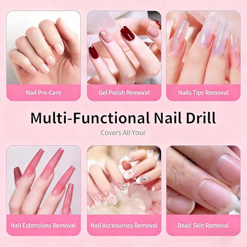 Professional Electric Nail Drill 45000RPM with LCD Display
