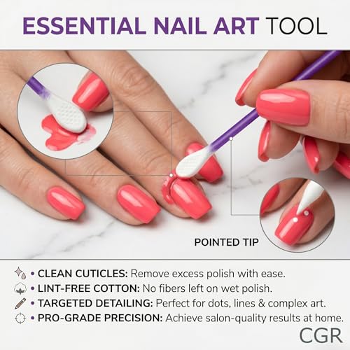 CGR 900pcs Makeup Cotton Swabs Dual-Tip Pointed & Flat