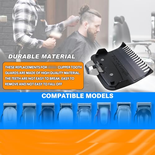 Clipper Guards Set, Compatible with wahl 1/2 clipper guards, 1.5 mm Metal Clipper Guide Replacement, Guide Comb Attachment 1/16", for Professional Stylists and Barbers, Black