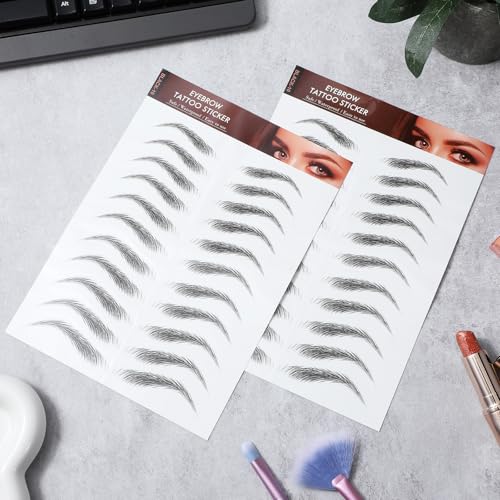 4D Waterproof Eyebrow Tattoo Stickers - 15 Sheets, 7-Day Wear