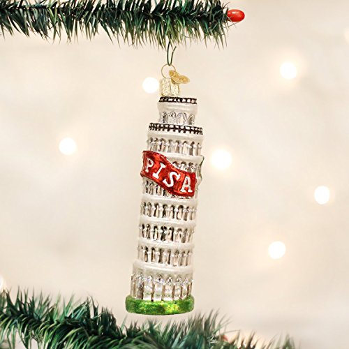 Old World Christmas Cities, Places and Landmarks Glass Blown Ornaments for Christmas Tree Leaning Tower of Pisa