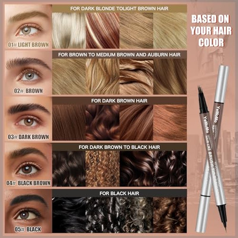 4D Double-Ended Eyebrow Pen - Waterproof Brow Tint in Dark Brown